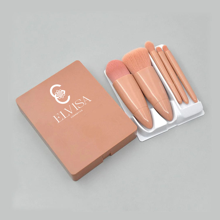 5 PIECE MAKEUP BRUSHES IN NUDE BOX SET