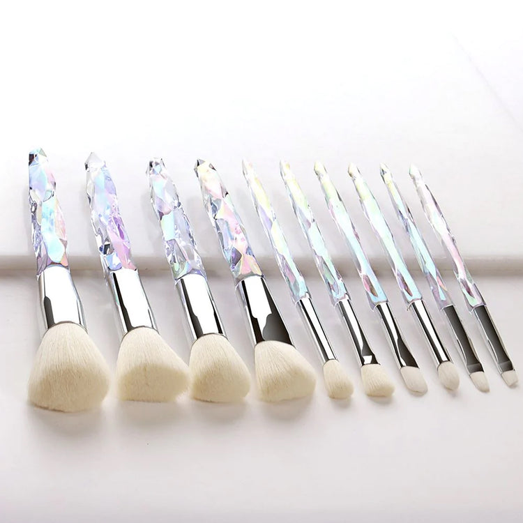 10 PIECE PINK DIAMOND BRUSHES W/ HOLDER