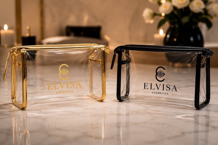 Elvisa limited edition clear luxury makeup bags