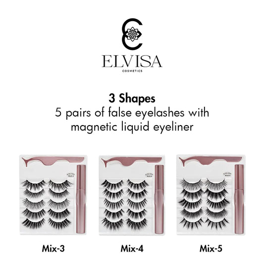 EYELASHES WITH MAGNETIC LIQUID EYELINER